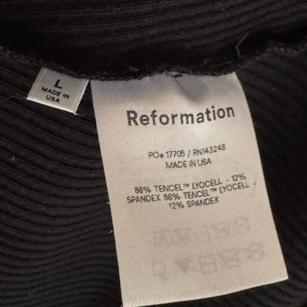 Reformation Maya Ribbed Mock Neck Mini Dress Black Long Sleeve Skater Dress L - Picture 7 of 8
